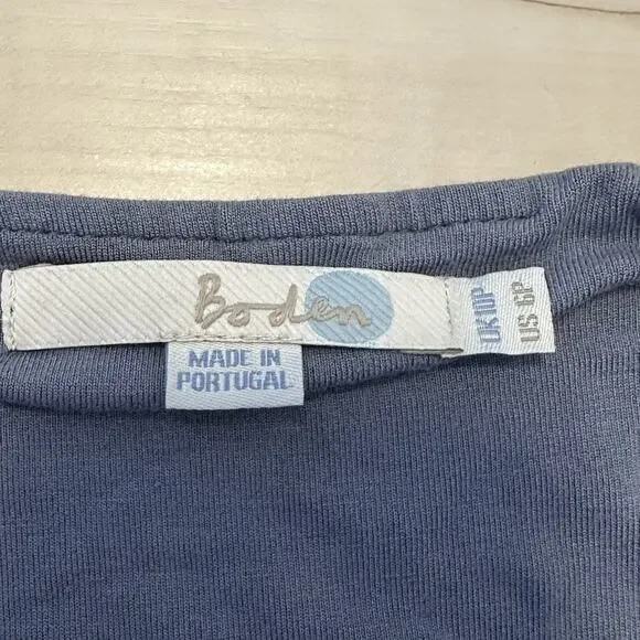 Boden Women 6P Dress Faux Wrap Fit Flare Polka Dots Jersey Purple - Picture 5 of 9